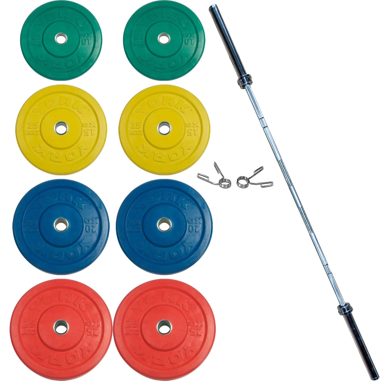 York Barbell Rubber Training Bumper Plate Set (Color, Metric) - York Barbell - image 1