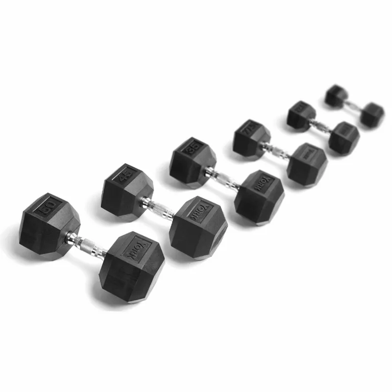 York 5-50 Rubber Hex Dumbbell Set - York Barbell - image 1