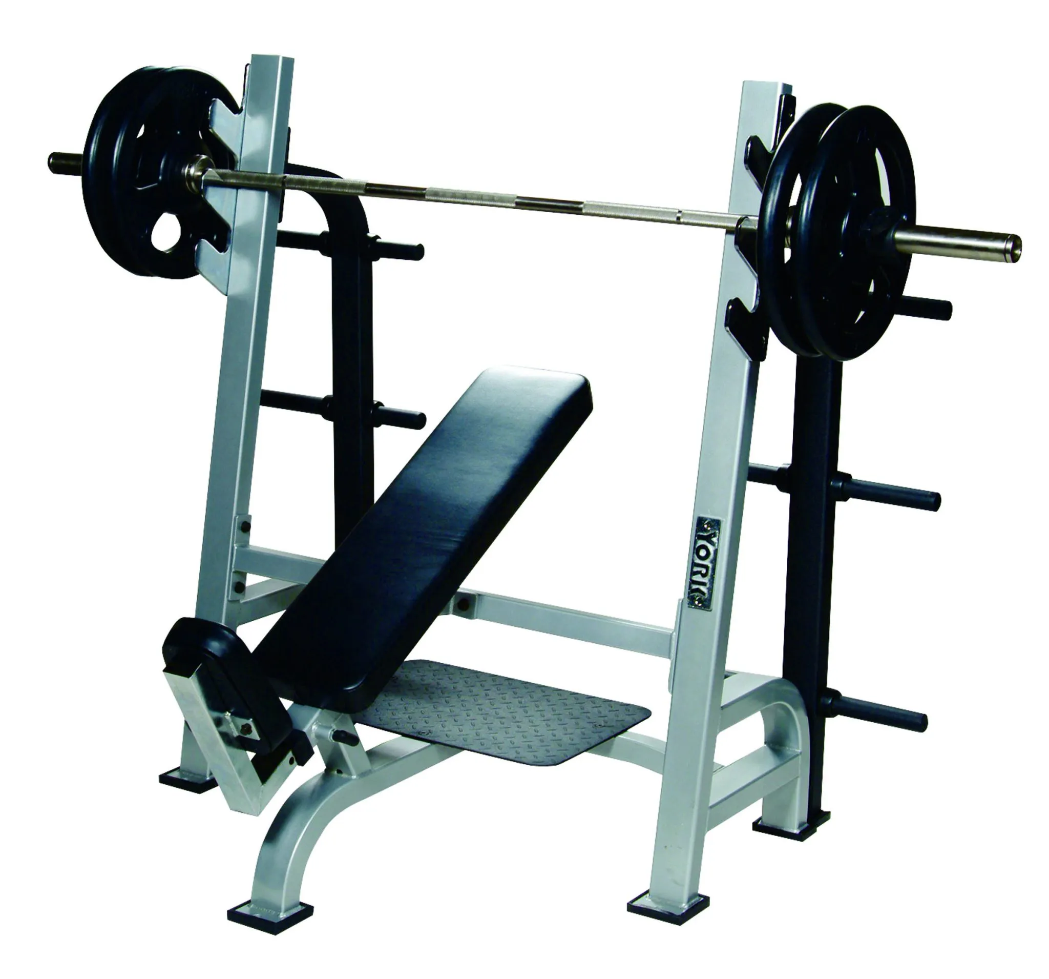 York Barbell STS Olympic Incline Bench Press w/ Gun Racks - York Barbell - image 1