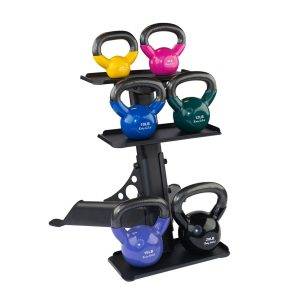 Body-Solid KBVS70PACK 5-20 lb. Vinyl Kettlebell with Rack