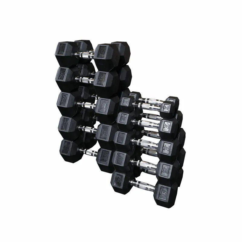Body Solid 5-50lb Rubber Encased Dumbbell Set W/Rack - Body Solid - image 2