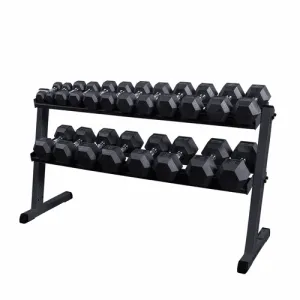 Body Solid 5-50lb Rubber Encased Dumbbell Set W/Rack - Body Solid - image 1