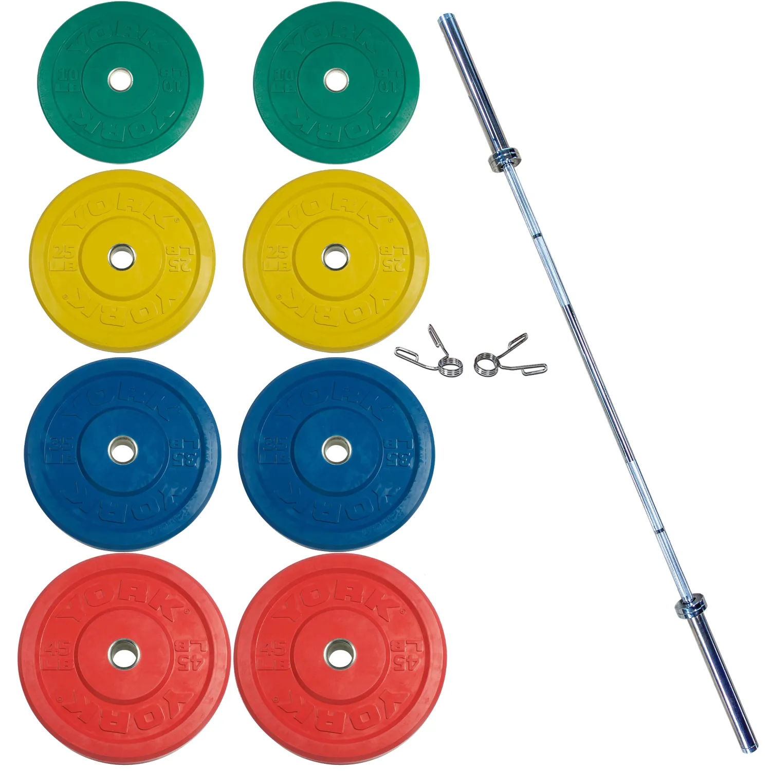 York 160kg Colored Metric Rubber Training Bumper Plate Set - York Barbell - image 1