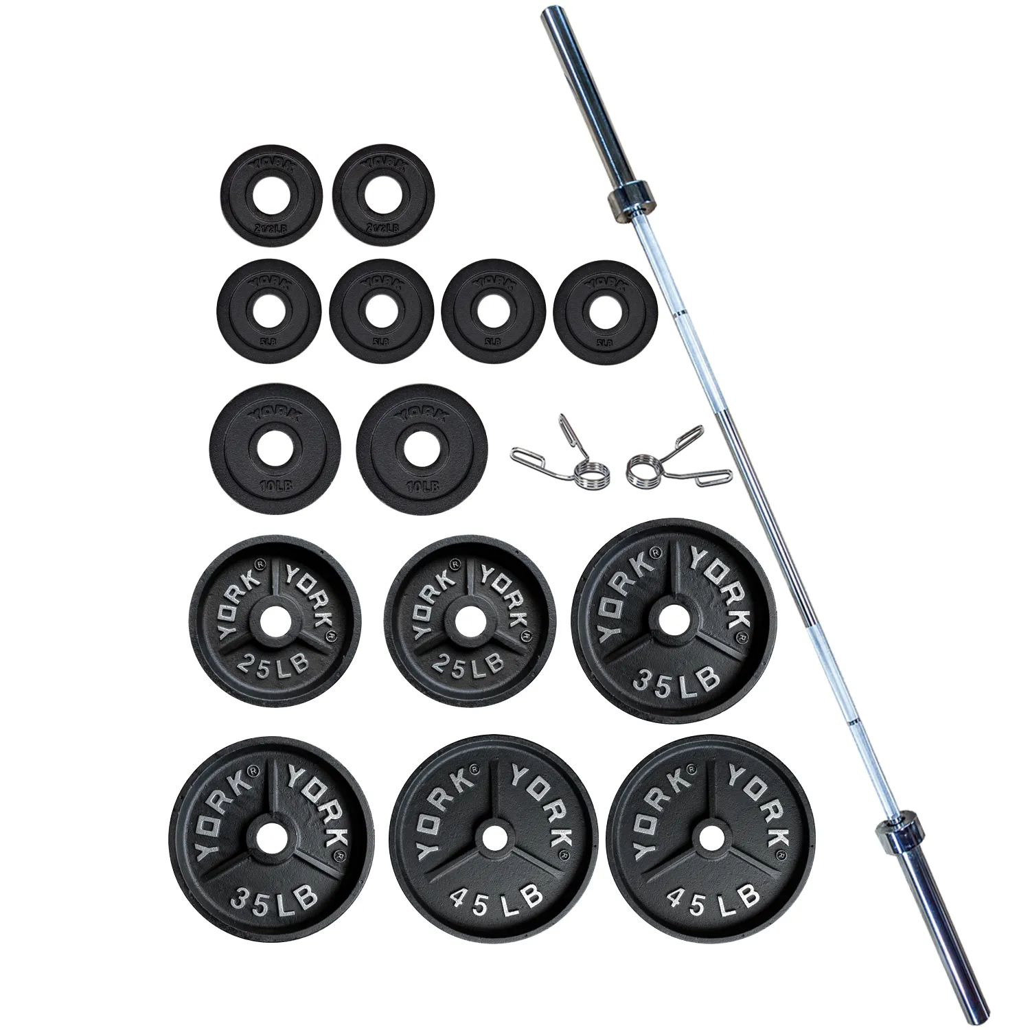 York Barbell 300 Pound Deep Dish Olympic Weight Plate Set - York Barbell - image 1