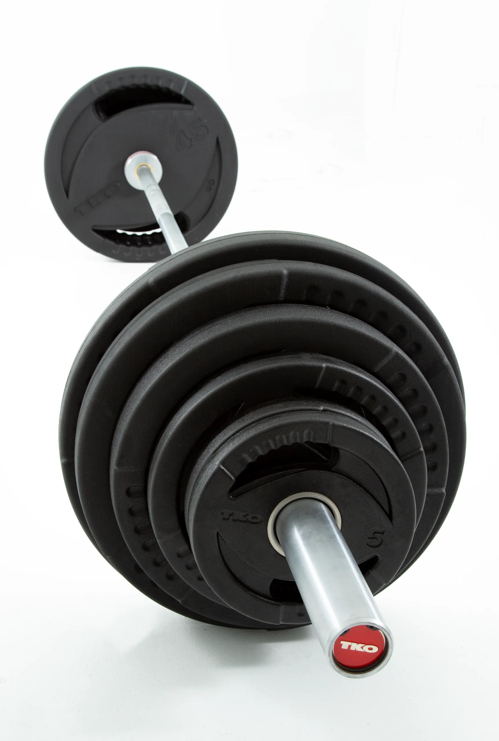 TKO 300Lb Olympic Rubber Plate Set w/ 500lb Bar & Collars - TKO - image 1