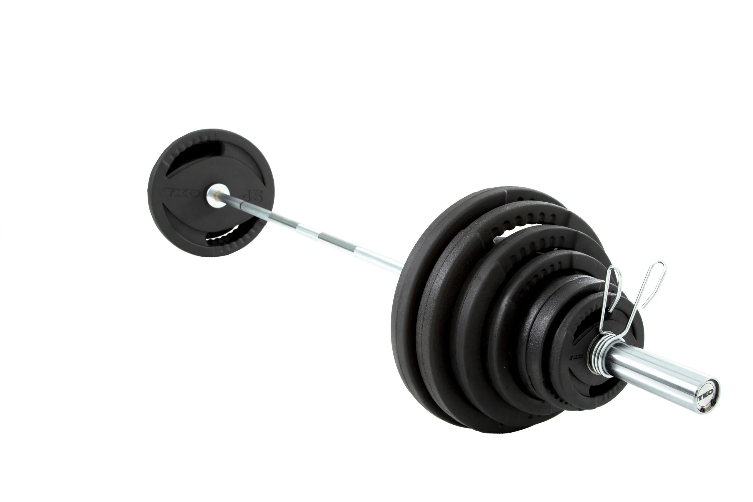 IMG_0969 TKO 300 Pound Olympic Rubber Plate set w/1,000 Pound Bar & Collars - TKO - image 1